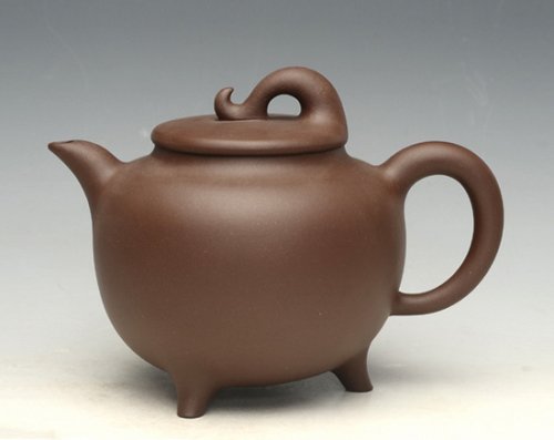 蒋勇紫砂壶 三足曲钮 