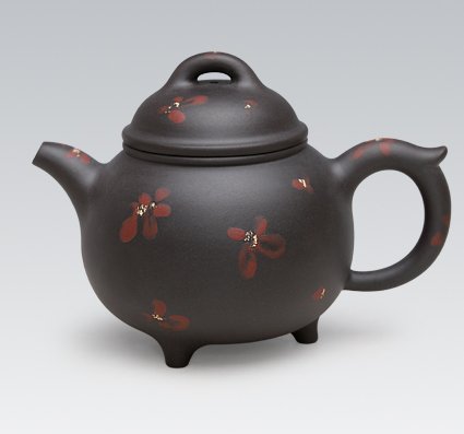 高俭紫砂壶 三足印花 