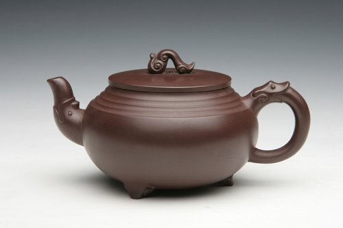 咸子情紫砂壶 双龙如意 