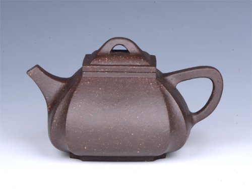 周庚大紫砂壶 抽角石瓢 