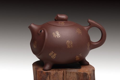 胡洪明紫砂壶 金猪兆丰 