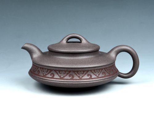 董建平紫砂壶 富贵双线 