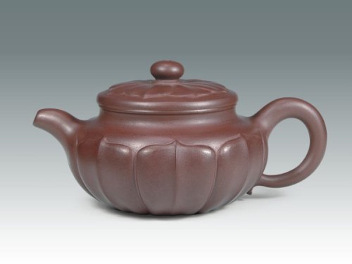 姜建荣紫砂壶 仿古菱花 