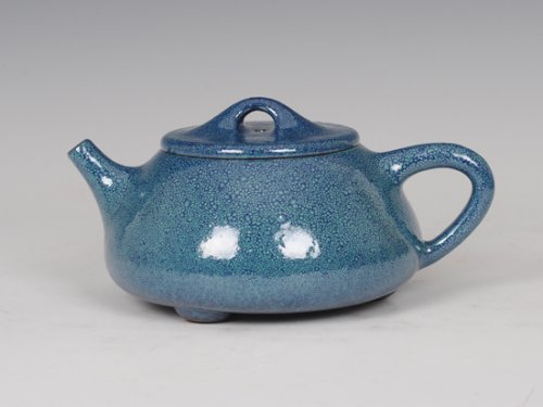 邵文紫砂壶 均釉石瓢 
