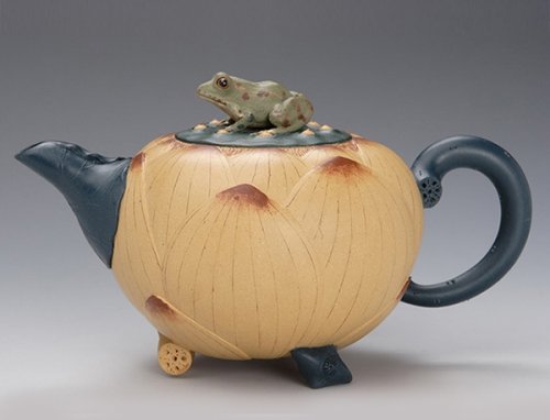 范永良紫砂壶 青蛙荷花壶 