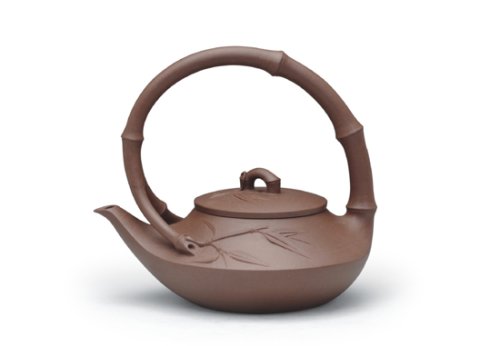 吴卫军紫砂壶 竹提梁 清水泥 