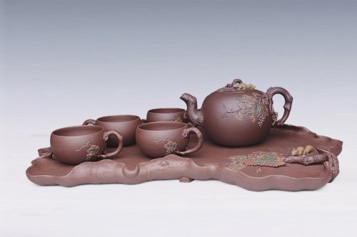 徐瑞平紫砂壶 松树葡萄套具 