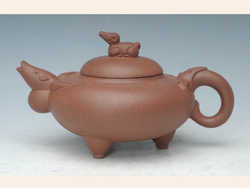 吴勤兰紫砂壶 三羊开泰 