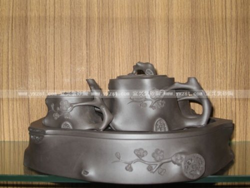 姜建荣紫砂壶 梅椿套壶 