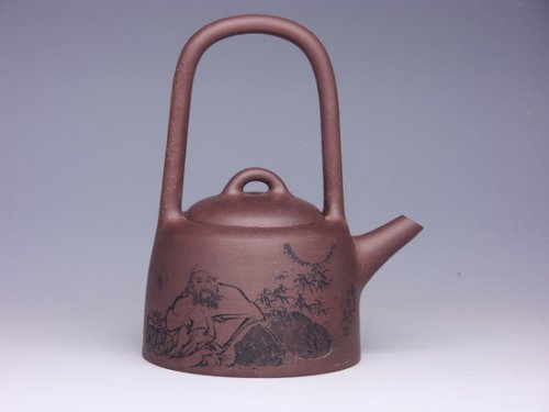 谈言炎紫砂壶 曼生提梁（正） 