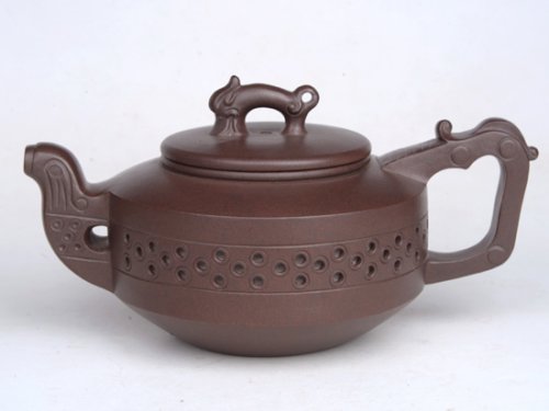 吴祥大紫砂壶 龙凤呈祥  泥料：紫泥  容量：3... 