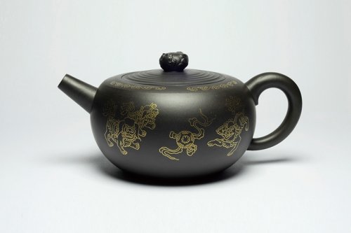 胡洪明紫砂壶 祥狮献瑞 