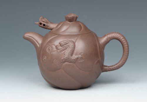 周小华紫砂壶 鱼化龙 