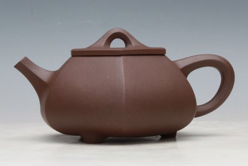 魏兰花紫砂壶 六方石瓢 