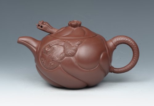 周小华紫砂壶 鱼化龙壶 
