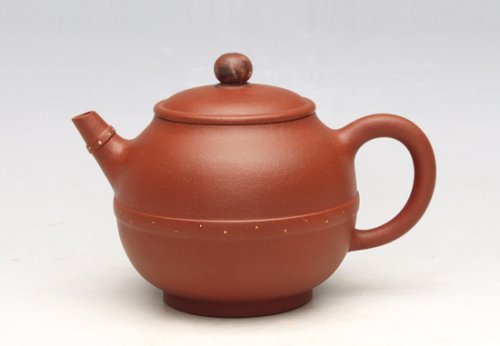 万建中紫砂壶 玉带顶珠 