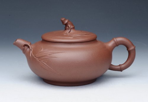 吴卫军紫砂壶 竹鼎壶 清水泥 