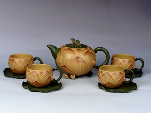 张丽妹紫砂壶 荷花莲子 