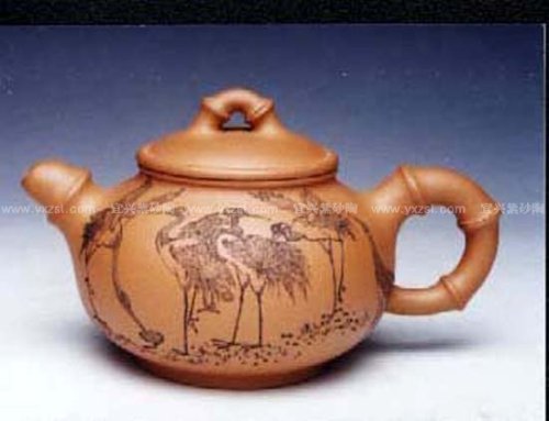 吴秋平紫砂壶 竹鹤同春壶 