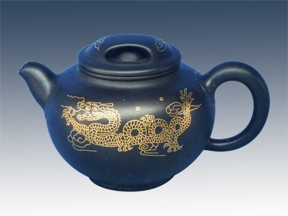 邵亚平紫砂壶 金丝嵌龙 