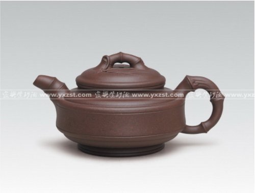 顾美萍紫砂壶 双线竹鼓 