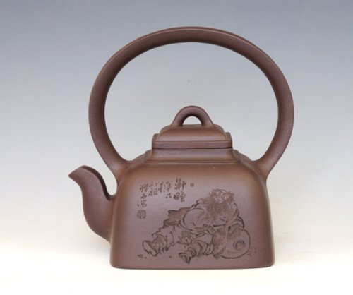 赵志东紫砂壶 四方提梁750cc 