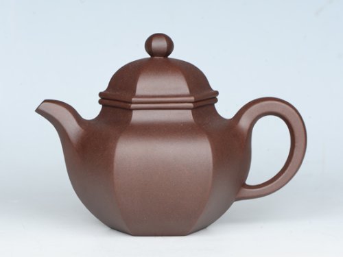 吴建荣紫砂壶 六方掇球 