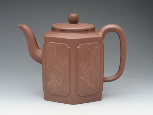 邵文紫砂壶 大六方壶 
