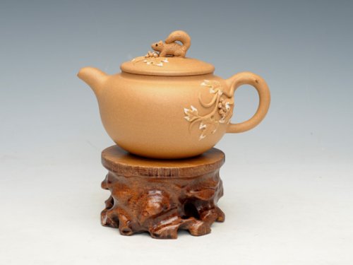 余颖紫砂壶 松鼠葡萄壶 