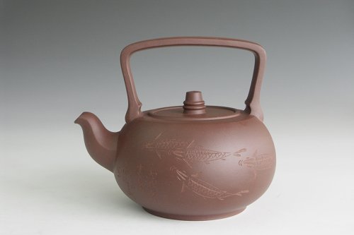 李群紫砂壶 汉风提梁 