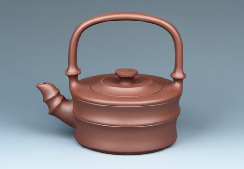 张勇强紫砂壶 竹节提梁 