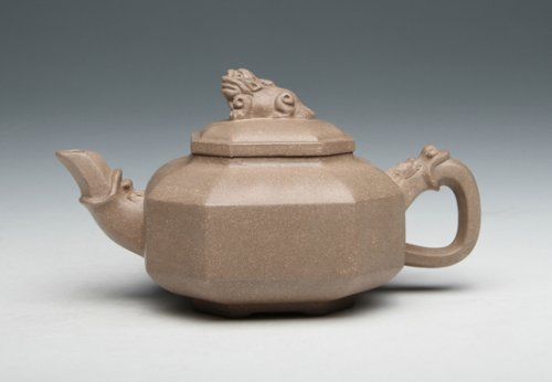 陈友林紫砂壶 四方抽角 