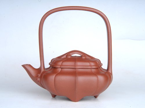 吴玉群紫砂壶 菱花提梁 