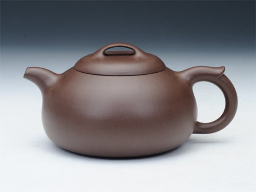钱红月紫砂壶 过桥扁腹 