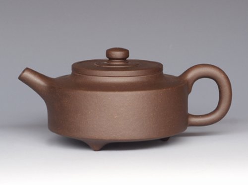 陶红月紫砂壶 三足乳鼎 