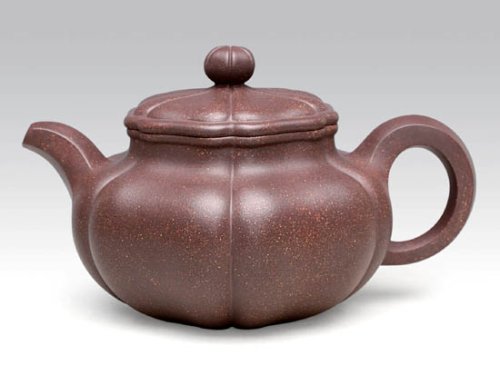 严志军紫砂壶 葵仿古  泥料：调砂紫  容量：500CC 