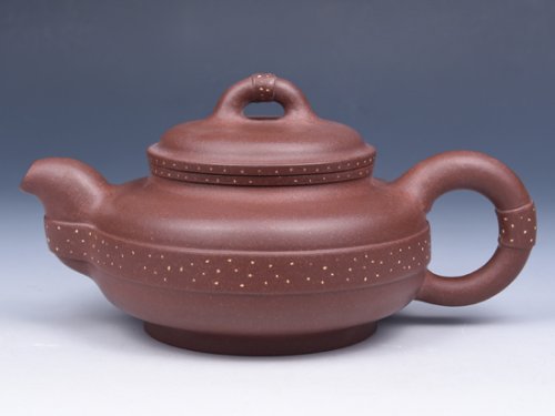 强建红紫砂壶 金砂玉蒂 