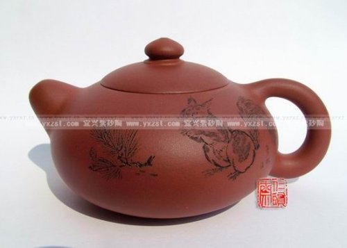 顾勤紫砂壶 西施壶 