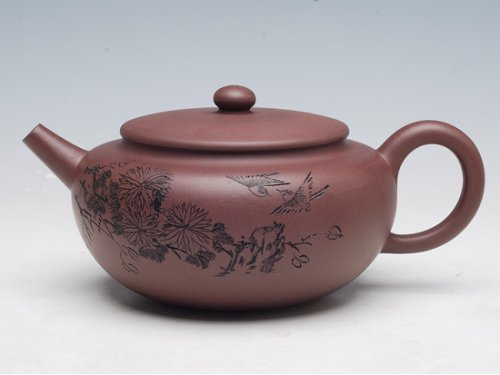 陈健紫砂壶 柿圆 