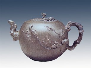 朱可心紫砂壶 松鼠葡萄 