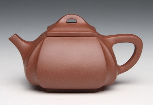 许国芳紫砂壶 四方抽角 