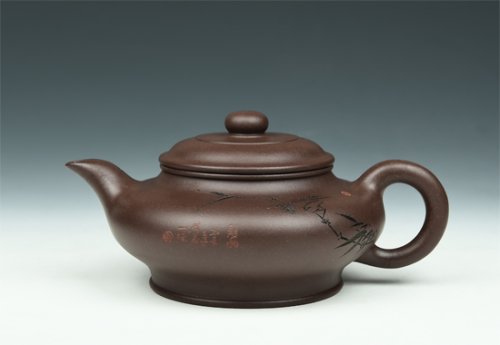 吴欢(大)紫砂壶 虚扁 