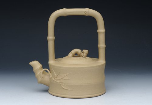 吴卫军紫砂壶 高竹提梁 