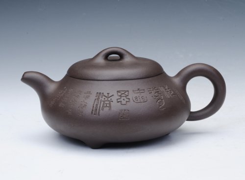 吴春锋紫砂壶 三足石瓢 