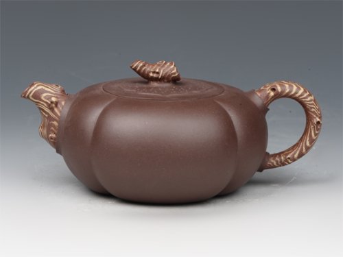 朱大伟紫砂壶 扁柿 