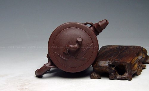 吴建平紫砂壶 《竹段》紫泥，200cc 