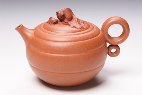 曹亚麟紫砂壶 鱼·母子情深（壶 ） 