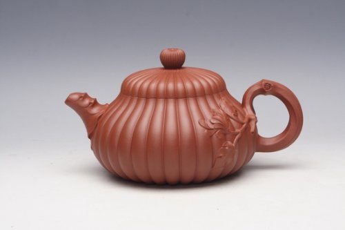 张生荣紫砂壶 菊花飘香壶 清水泥 750CC 