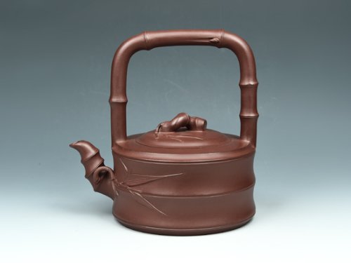 刘亚萍紫砂壶 竹节提梁壶 