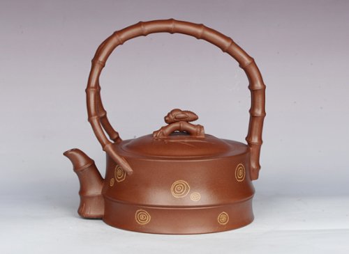 曾建丁紫砂壶 知足常乐提梁 